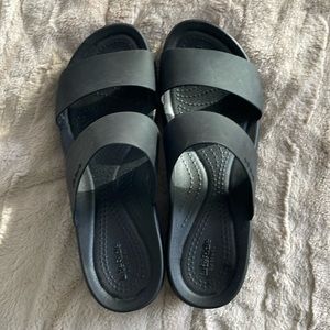 Croc platform sandals